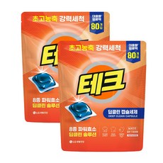 테크 딥클린 초고농축 캡슐세제, 80개입, 2개 80개입, 2개