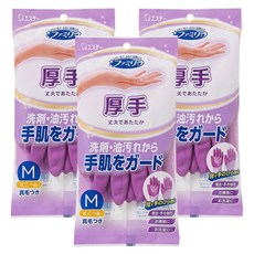 ST 雞仔牌 指尖手掌強化手套 厚手 家事用 紫色 M 3雙