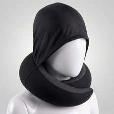 아리코 후드 목베개 쿠션, 블랙