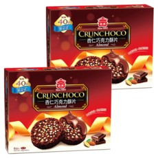 義美 杏仁巧克力酥片 黑可可, 280g, 2盒