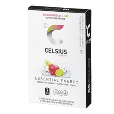 CELSIUS LIVE FIT OTG On The Go 維他命健身能量飲 火龍果萊姆, 1盒, 48.5g