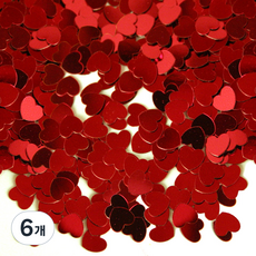 파티짱 레드 은박 컨페티 15g, 하트, 6개