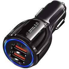 DGG 車用 QC3.0 35W 2孔高速充電器, 黑色, D21-0809