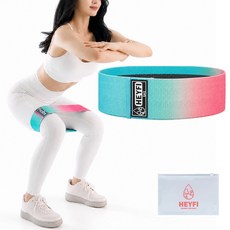 헤이피 스쿼트 힙밴드 Lv2+파우치, 코튼캔디, 1개