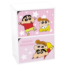 收納王妃 蠟筆小新雙層櫃木門櫃 42.5 x 29.5 x 60cm, 小葵小新, 1個