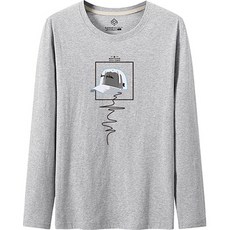 남성용 일러스트 캐주얼 볼캡 봄가을 긴팔 티셔츠