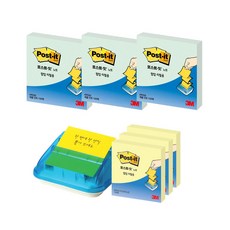 3M Post-it 抽取式便條台 C-4214 76*76mm+抽取式補充包 KR330 蘋果薄荷色 3入, 混色, 1個