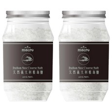 Macro 天然義大利粗海鹽, 450g, 2罐