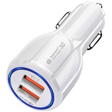 디지지 차량용 QC3.0 35W 2포트 고속충전기, 화이트, D21-0809