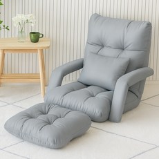 팬물산 이지라이프 6단 조절 패브릭 1인용 쇼파, 그레이, 1개