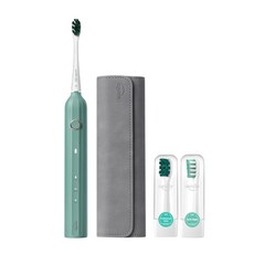 유스마일 압력센서 3단 음파 전동칫솔 + 리필 모 2p + 케이스 세트, Y1S(그린)