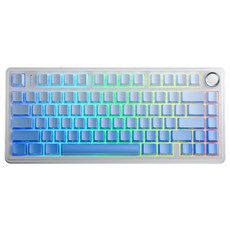 AULA 독거미 유무선 블루투스 기계식 키보드, Aurora Blue, F75, 리퍼축