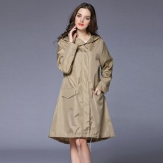Blue Season女款雨衣高爾夫機能性防水防風連帽夾克雨衣, 卡其色