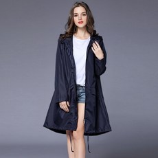 Blue Season女款雨衣高爾夫機能性防水防風連帽夾克雨衣, 海軍藍