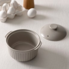 ssueim MILD雙耳陶瓷鍋+鍋蓋 灰色, 1入, 154*105*135mm