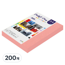 종이문화 프린트프로 두꺼운 칼라복사지 205g No.25 새몬, 200개, A4
