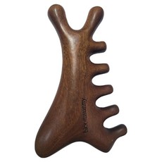 木質刮痧頭皮按摩器, 1個, 金絲檀木