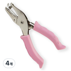 라라듀 집게형 수동 펀치 6mm, 핑크, 4개