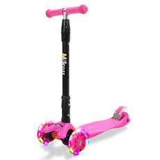 미코우 아동용 접이식 발광 킥보드, 핑크, 1개