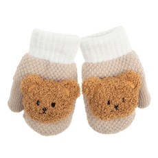 롤리트리 아동 밍크털 안감 곰돌이 장갑