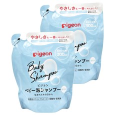 pigeon 貝親 洗髮慕斯補充包 藍色清爽 無香味, 300ml, 2包