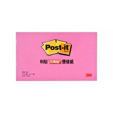3M Post-it 利貼 可再貼便條紙 655-3A 3 x 5, 粉紅, 100張, 1本