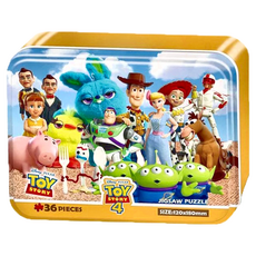 HUNDRED PICTURES 百耘圖 迪士尼系列 Toy Story 4 玩具總動員4 鐵盒拼圖 36片 120x180mm, 1盒