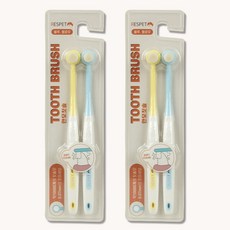 RESPET 寵物超細刷毛牙刷 2入裝, 2組, 黃色+藍色