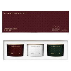 SKANDINAVISK 寒冬暖心蠟燭禮盒組 (3x90g), 耶誕 + 雪 + 森林 多色, JUL + SNÖ + SKOG
