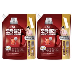 피지 모락셀라 섬유유연제 필요없는 실내건조 냄새제거 세탁세제 샌달우드향 리필, 2.3L, 2개