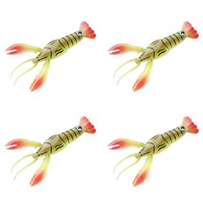 가재 소프트 루어 낚시 미끼 9.5cm, 4, 4개