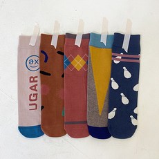 Ruth Kids 兒童用 Sugar 及膝襪 短襪 5件組