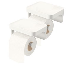 UMBRA Flex 吸盤壁掛捲筒衛生紙架, 2個, 白色