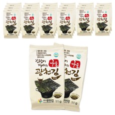 광천김 구운파래 도시락김 5g + 간장소스 6g, 11g, 24개