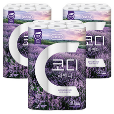 코디 라벤더 롤화장지, 30m, 30롤, 3개