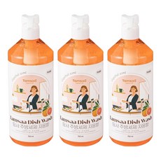 Tamsaa 蔬果碗盤清潔液 葡萄柚香, 750ml, 3瓶