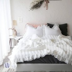 莫代爾泡泡紗荷葉邊寢具組