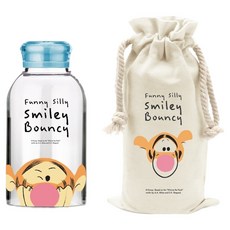Winnie the Pooh 小熊維尼 微笑跳跳虎耐熱玻璃瓶袋組, 1組, 620ml, 藍色