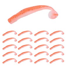 루어 나선형 테일 소프트 웜 페이크 미끼 6cm 20p, 1개, 4