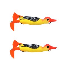 오리 소프트 루어 낚시 미끼 9.5cm, 3, 2개