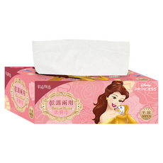 明基健康生活 幸福物語 迪士尼公主系列 乾濕兩用洗臉巾 50張, 貝兒, 1盒
