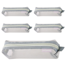 KHINSUN 透明網紗筆袋 Y579 28g 5個, 質感灰, 1組