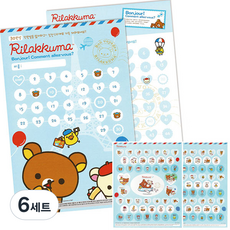 리락쿠마 칭찬보드 2p + 스티커 2p 세트, 파리, 6세트