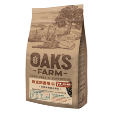 OAK'S FARM 歐克斯農場 成犬天然無穀乾飼料 單一肉源 動物性蛋白質 無雞肉成分, 2kg, 1袋, 鮭魚 + 磷蝦