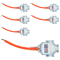 FONG HUA 崶華 2P動力線 附過載開關 不附插頭, 15cm, 橘色, 6條