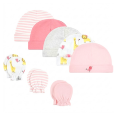 HUDSON BABY 彌月禮盒 新生兒帽子 + 防抓手套8件組