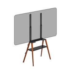 LDL MOUNT 緊貼牆面畫架型電視架 三星LG相容 附層架電視立架 黑色, APL-FS44BS, 1個