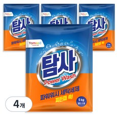 탐사 찬물에서도 강한 파워워시 일반드럼 겸용 분말 세제 리필, 5kg, 4개