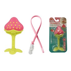 Anjou 3D水果牙籤+矽膠夾子架隨機發貨, 無奶嘴, 草莓款, 1組