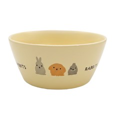 MARUKAN 陶瓷透氣圓形兔食碗, 黃色, 1入
